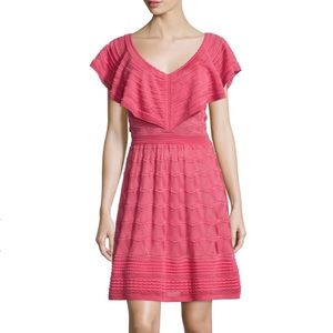 SOLD- M Missoni Pink Knit V Neck Flutter Slvs Sz8